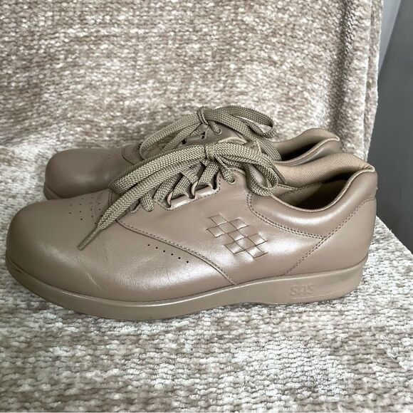 SAS Free Time Shoes Womens 9M Beige Leather Tripad Comfort Lace Up Walk Work - Picture 3 of 8